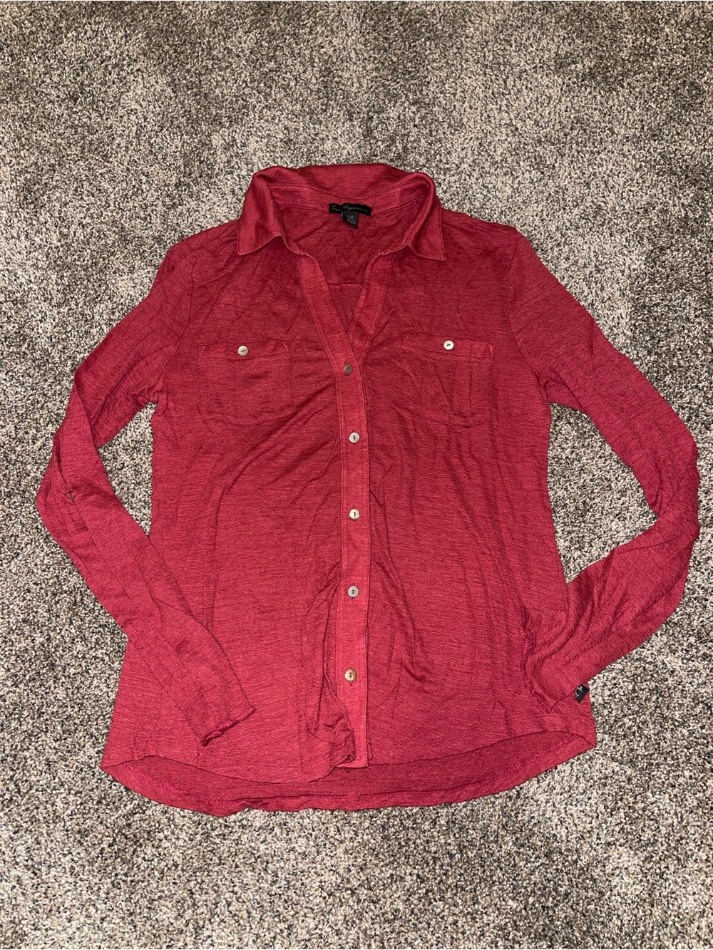 True Religion Long-Sleeve Button-Down Shirt in Red